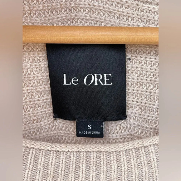 Le Ore Lodi Ribbed Sweater Size S Cropped Almond - Picture 8 of 11
